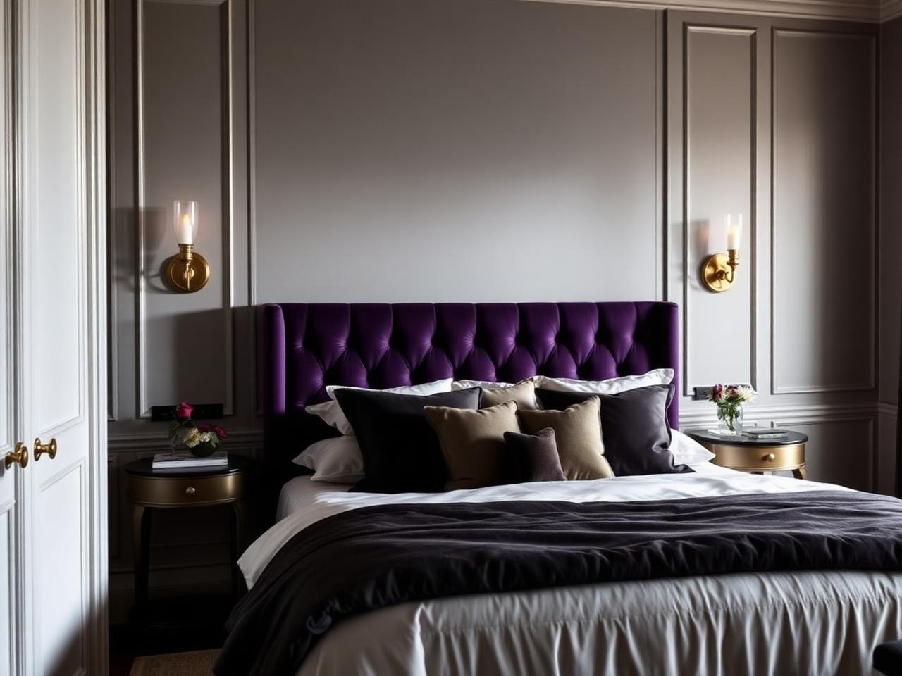 Master bedroom with silk satin walls